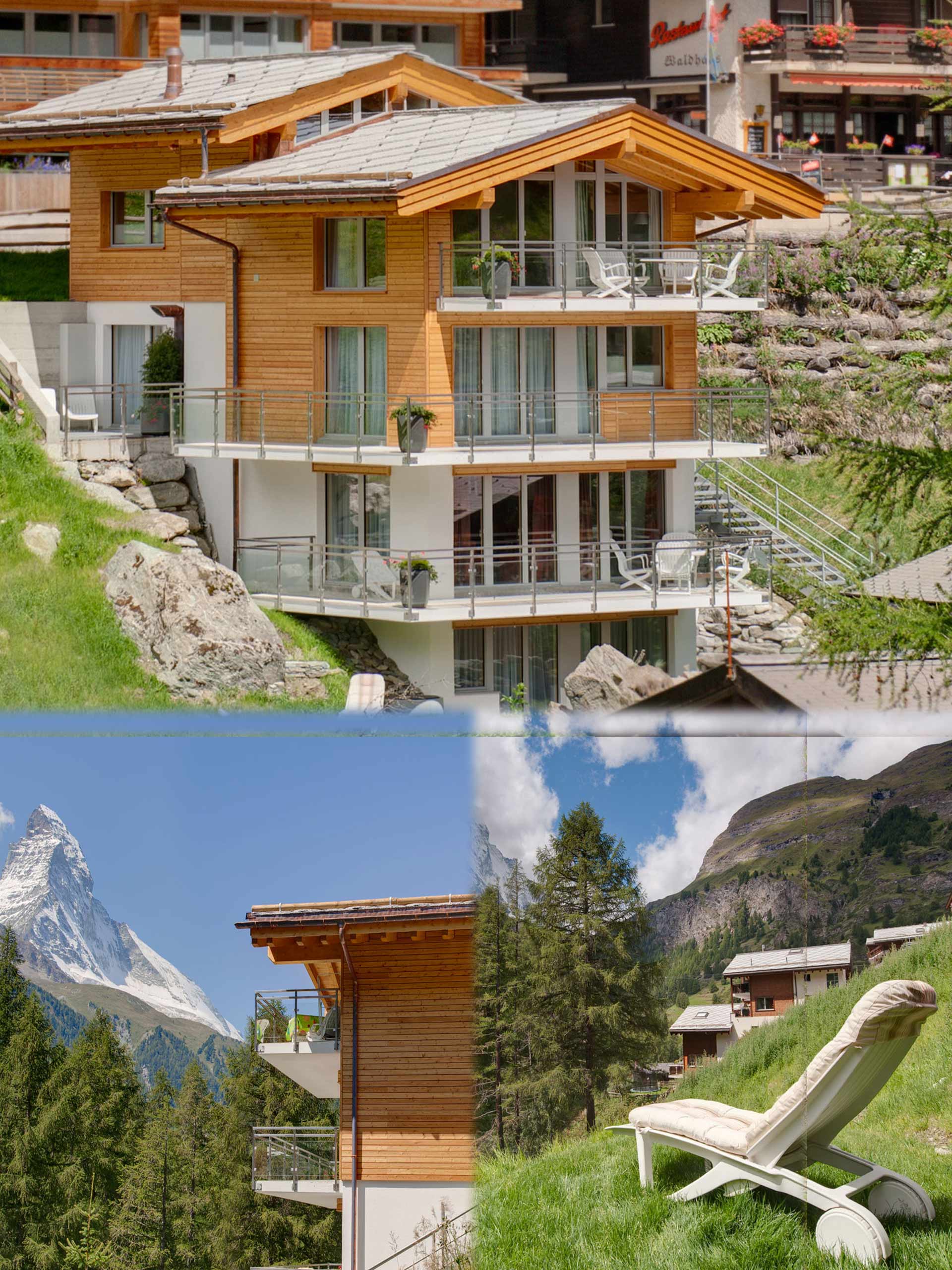 Haus Gloria finden Sie in Winkelmatten. Der Ortsteil liegt inmitten blumiger Wiesen auf 1700 m HÃ¶he und ist ein Ortsteil von Zermatt, im SÃ¼den des Dorfes an die Sonnenseite des Hangs gebaut.